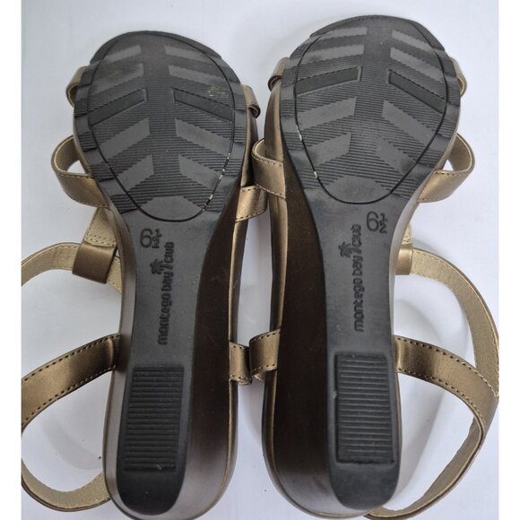 montego bay club Gold wedge sandals Women's Size 6.5 - Picture 6 of 9